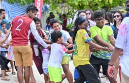 A game of tug of war.-- Photo: Nishan Ali / Mihaaru