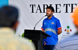 Vice President of the Table Tennis Association of Maldives (TTAM), Ibrahim Shiuree.