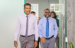 Islamic Minister Dr Mohamed Shaheem Ali Saeed and HDC MD Fazul Rasheed photographed at the event held to sign agreements over releasing land for the construction of additional mosques in the populous Hulhumalé region / Photo: Ministry of Islamic Affairs