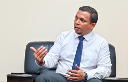 Minister of Finance, Dr Mohamed Shafeeq during his interview with Mihaaru News. -- Photo: Fayaz Moosa / Mihaaru News