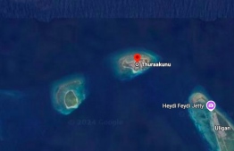A satellite image showing Vangaaru near Thuraakunu,
