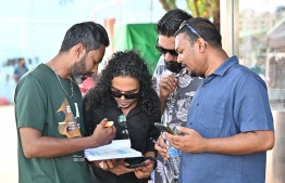 Observers active at the polling institutions. -- Photo: Fayaz Moosa / Mihaaru News