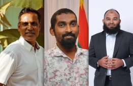 MP-Elect for South Hulhumale, Dr Ahmed Shamheed, MP-Elect for Central Hulhumale, Abdulla Shazeem and MP-Elect for North Hulhumale, Hussain Shareef (Hussainbe). (L-R)