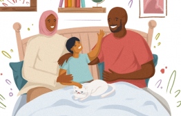 Illustration of a family sharing thoughts and spending time together. -- Photo: Family Protection Authority