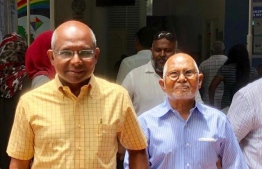 former Foreign Minister and President of Maldivian Democratic Party (MDP) Abdulla Shahid with his father Sheikh Moosa Jameel