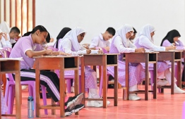 Hiriya school students taking the SSC Islam exam today -- Photo: Nishan Ali