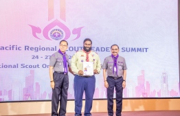 Chief Commissioner of the Scout Association of Maldives, Maeed Mohamed Zahir and Chairperson of the Asia Pacific Regional Scouts Committee, Dale Bonkingo Corvera at the 11th Asia-Pacific Regional Scout Leaders Summit. -- Photo: Scout Association of Maldives