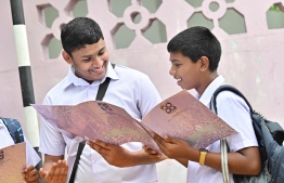 Students from a school in Malé -- Photo: Nishan Ali | Mihaaru