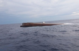 Capsized landing craft.-- Photo: MNDF