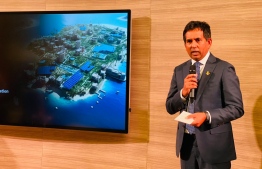 Minister of Economic Development and Trade Mohamed Saeed, pictured when attending the World Economic Forum.-- Photo: Mihaaru