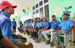 Expatriate workers at Himmafushi: The government has launched special efforts to strengthen the expatriate management system