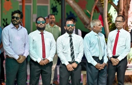 During the the inauguration ceremony held in Kaafu atoll Himmafushi today to launch the fingerprint and photograph collection campaign proceeded under the name 'Kurangi'. -- Photo: Nishan Ali / Mihaaru News