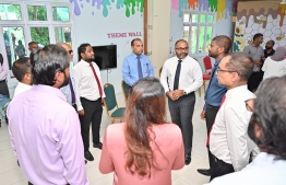 Minister of Homeland Security and Technology, Ali Ihusaan attending the inauguration ceremony held in Kaafu atoll Himmafushi to launch the fingerprint and photograph collection campaign proceeded under the name 'Kurangi'. -- Photo: Nishan Ali / Mihaaru News