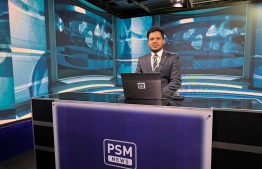 Hassan Ziyaau presenting news at PSM yesterday. -- Photo: PSM