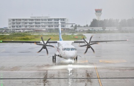 The fourth ATR aircraft of Maldivian Aero brought to Maldives on Wednesday. -- Photo: Nishan Ali / Mihaaru News