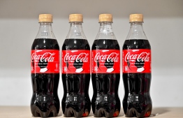 The new packaging of Coca Coca bottles introduced in approach of the UEFA Euro 2024. -- Photo: Nishan Ali / Mihaaru News
