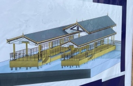 New design of Izzuddin Jetty as depicted in MTCC's project poster -- Photo: Mihaaru