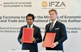 MoU signing between Ministry of Economic Development and Trade and Dubai's International Free Zone Authority (IFZA) -- Photo: Nishan Ali
