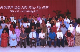 Some of the first people who migrated to Hulhumalé with former President Maumoon Abdul Qayyoom -- Photo: HDC