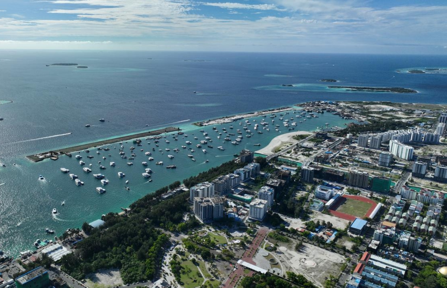 ހުޅުމާލޭގެ ޑްރޯން ފޮޓޮއެއް. -- ފޮޓޯ: އެޗްޑީސީ