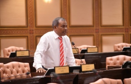 MP for Kudahuvadhoo Constituency, Ahmed Amir speaking at the final sitting of the 19th parliamentary term held today. -- Photo: Parliamentary Institution