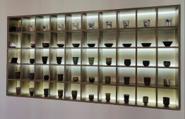 Ceramic pottery displayed at the Xinjiang Uyghur Autonomous Region Arts and Crafts Association
