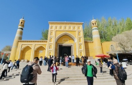 Id Ka Mosque entrance located in Kashgar, Xinjiang -- Photo: Malika Shahid