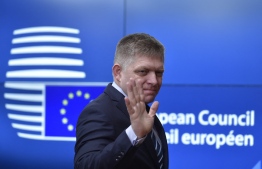 (FILES) Slovakia's Prime Minister Robert Fico arrives for a Central Europe's 'Visegrad Four' group meeting in Brussels on December 14, 2017. Slovak Prime Minister Robert Fico was on May 15, 2024 shot and hospitalised after a cabinet meeting in the central town of Handlova, local media said. -- Photo: John Thys / AFP