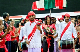 Ceremony held today to welcome Dheema.-- Photo: Nishan Ali / Mihaaru