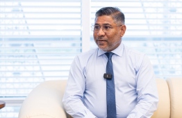 Managing Director of Maldives Airports Company Limited (MACL), Ibrahim Shareef Mohamed during his interview with Mihaaru News. -- Photo: Nishan Ali / Mihaaru News