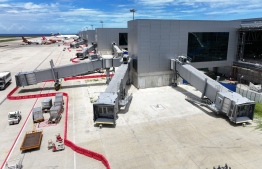 Aerobridges at the new passenger terminal in Velana International Airport (VIA). -- Photo: MACL