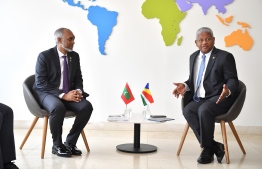 President Muizzu meets with President of Seychelles.-- Photo: President's Office