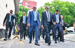 PNC Members arrive at Parliament today for the Oath Taking Ceremony.-- Photo: Fayaz Moosa / Mihaaru