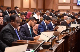 Members of the 20th Parliament at the oath taking ceremony held this morning.-- Photo: Majlis Secretariat