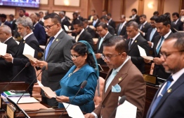 Oath taking ceremony for the 20th Parliament held this morning.-- Photo: Majlis Secretariat