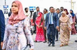 PNC Members attending parliament for oath taking ceremony.-- Photo: Fayaz Moosa / Mihaaru