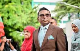 PNC MP Abdulla Rifau arrives at Parliament.-- Photo: Nishan Ali / Mihaaru