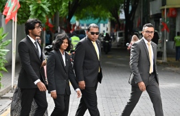 MDP MPs attending Parliament today, accompanied by family.-- Photo: Nishan Ali / Mihaaru