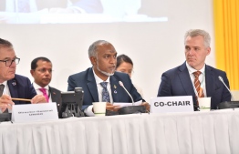 President Muizzu Co-Chairs the Interactive Dialogue, "Revitalizing SIDS' Economies for Accelerated and Sustainable Growth," on the sidelines of the Fourth International Conference on Small Island Developing States (SIDS4) in Antigua and Barbuda -- Photo: President's Office