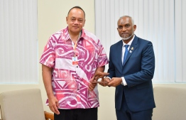 During President Dr Mohamed Muizzu's meeting with the  Prime Minister of the Kingdom of Tonga, Siaosi 'Ofakivahafolau Sovaleni . -- Photo: President's Office