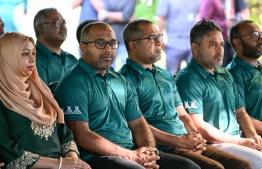 Ministers of the Cabinet attending the ceremony held on Wednesday to launch the 5 Million Trees Plantation Program announced earlier by the President. -- Photo: President's Office