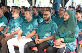 Cabinet Ministers attending today's ceremony.-- Photo: Environment Ministry