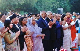 President Dr Muizzu alongside other leaders from regional countries at the oath taking ceremony of Indian Prime Minister Narendra Modi.-- Photo: President's Office