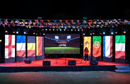 The event held last night to launch the Ooredoo 'Football Foari' campaign. -- Photo: Fayaz Moosa / Mihaaru News