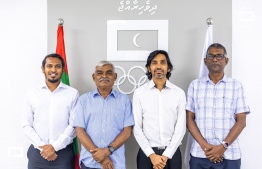 During the ceremony to appoint Ali Rasheed as the Maldives Chef de Mission for the Olympics -- Photo: MOC