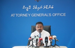 Attorney General Ahmed Usham during the press conference held to announce the government's legislative agenda -- Photo: AG Office
