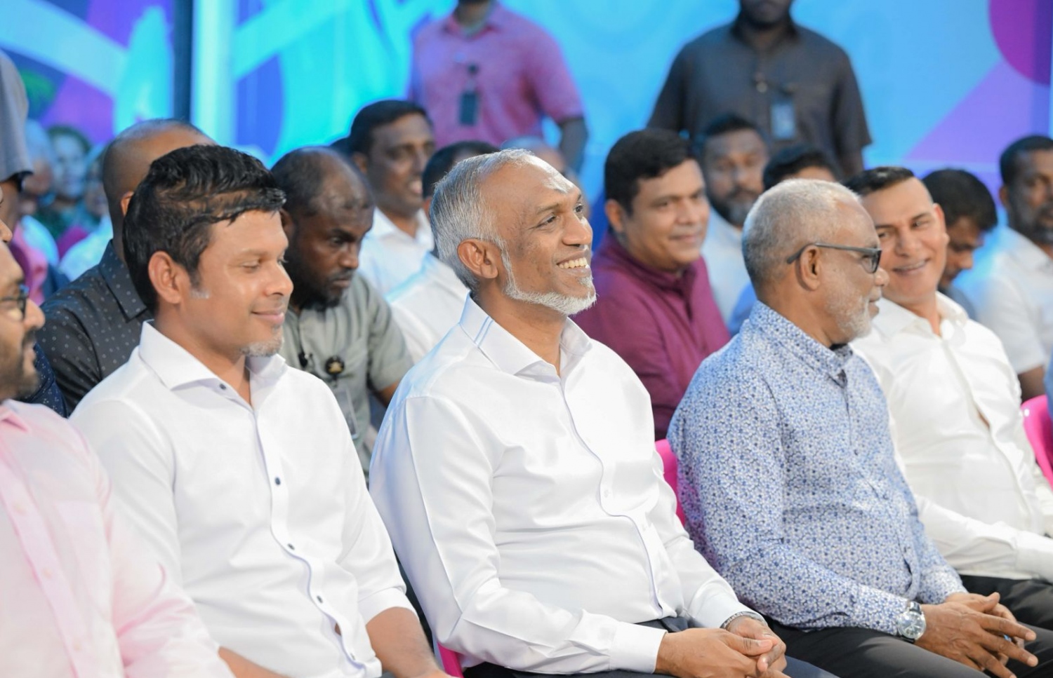 ޕީއެންސީ ހައުސް ހުޅުވުމުގެ ރަސްމިއްޔާތުގައި އަބްދުއްރަހީމް، ރައީސް ޑރ. މުއިއްޒާ އެކު --