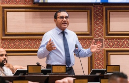 MP of Feydhoo constituency Ibrahim Didi (IB) speaking at the parliament -- Photo: Parliament