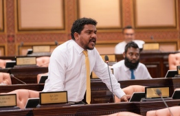 MP of Kendhoo constituency Mauroof Zakir speaking at the parliament -- Photo: Parliament