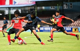 During the U19 Youth Championships 2024 finals which faced off Super United Sports against TC Sports Club. -- Photo: Fayaz Moosa / Mihaaru News